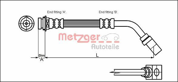 METZGER AUTOTEILE 4114751 Brake Hose