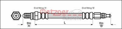 Brake Hose METZGER AUTOTEILE 4114804