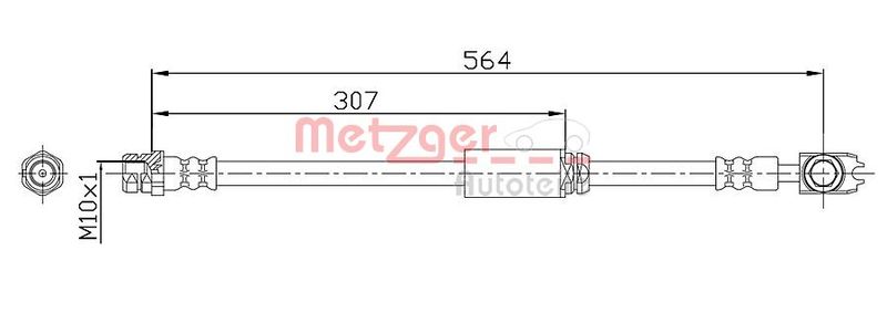 METZGER AUTOTEILE 4116203 Brake Hose