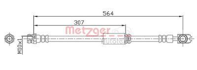 Brake Hose METZGER AUTOTEILE 4116203