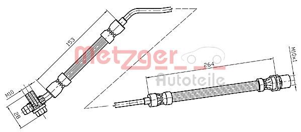 METZGER AUTOTEILE 4116217 Brake Hose