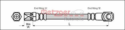 Brake Hose METZGER AUTOTEILE 4117018