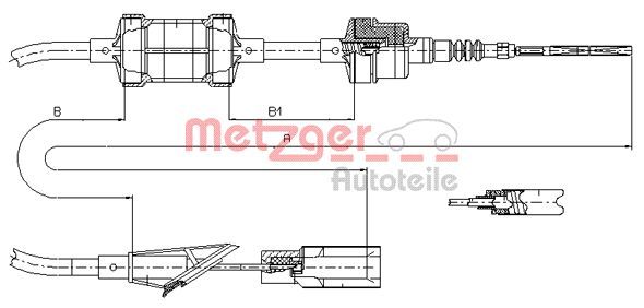METZGER AUTOTEILE 412.11 Cable Pull, clutch control
