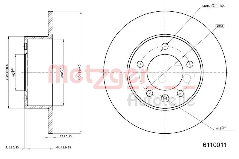 METZGER AUTOTEILE 6110011 Brake Disc
