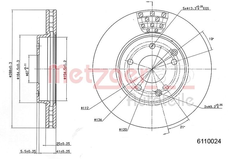 METZGER AUTOTEILE 6110024 Brake Disc