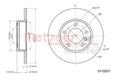 Brake Disc METZGER AUTOTEILE 6110057