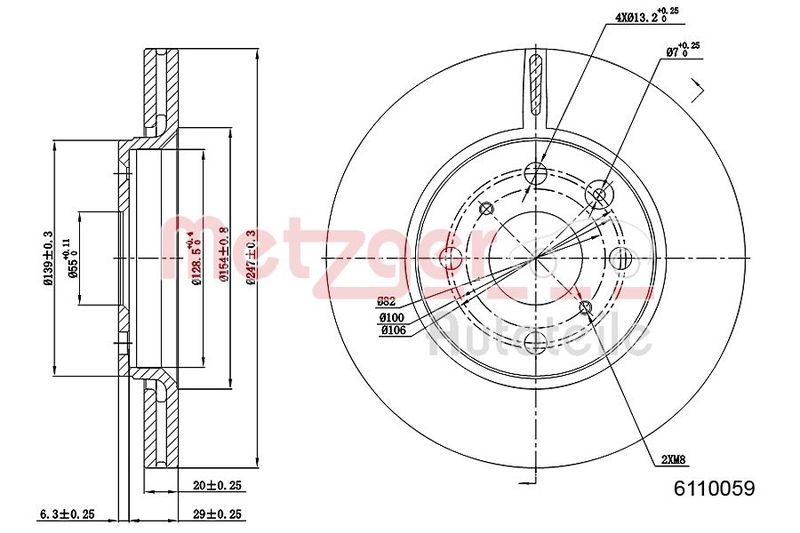 METZGER AUTOTEILE 6110059 Brake Disc