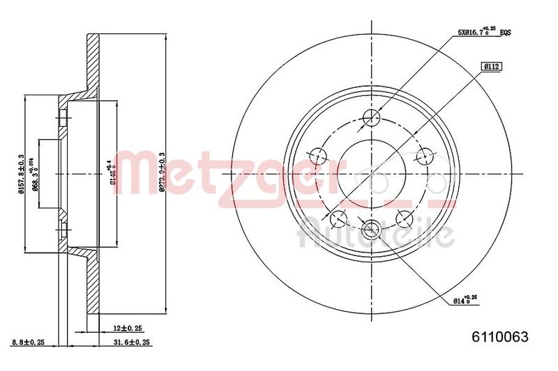 METZGER AUTOTEILE 6110063 Brake Disc