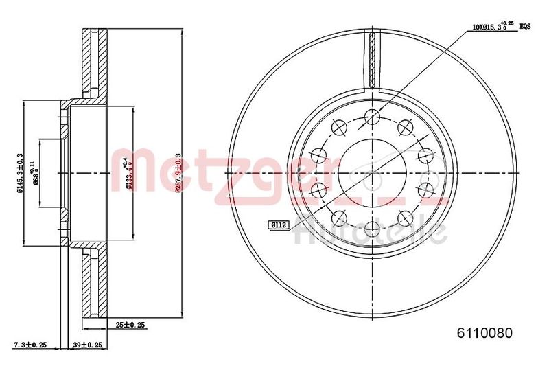 METZGER AUTOTEILE 6110080 Brake Disc
