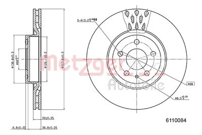 Brake Disc METZGER AUTOTEILE 6110084