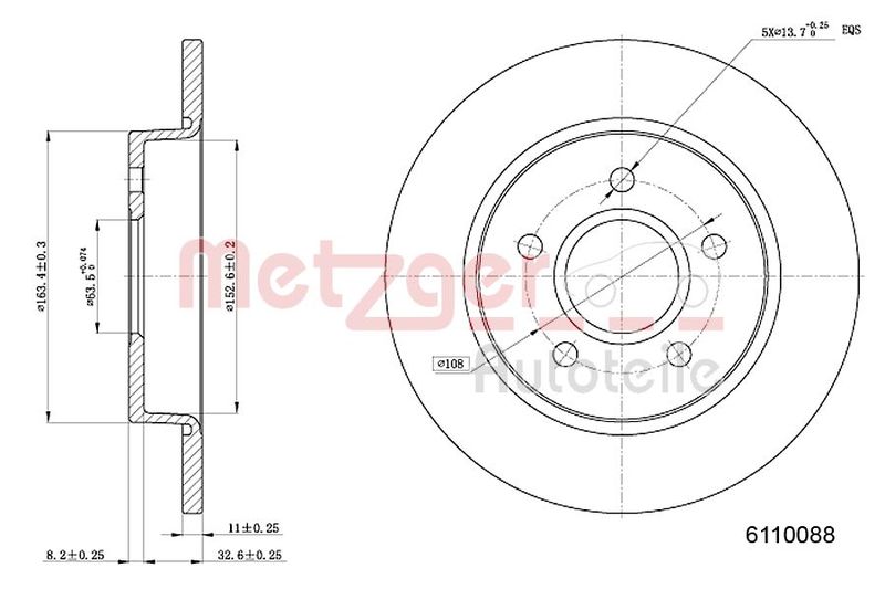 METZGER AUTOTEILE 6110088 Brake Disc
