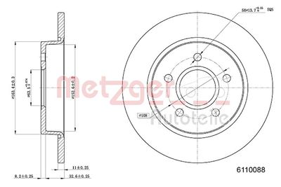 Brake Disc METZGER AUTOTEILE 6110088