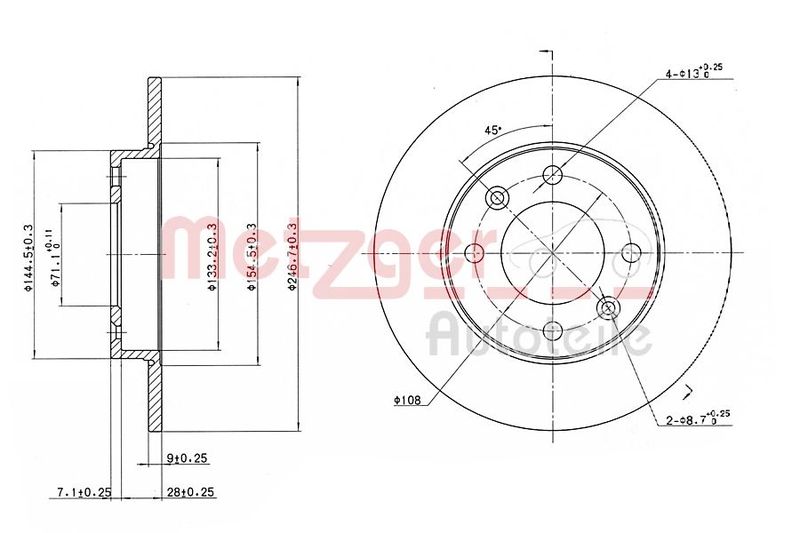 METZGER AUTOTEILE 6110094 Brake Disc