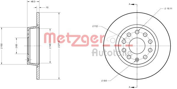 METZGER AUTOTEILE 6110108 Brake Disc