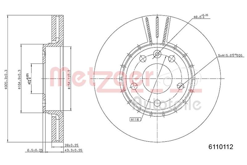 METZGER AUTOTEILE 6110112 Brake Disc