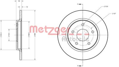 Brake Disc METZGER AUTOTEILE 6110120