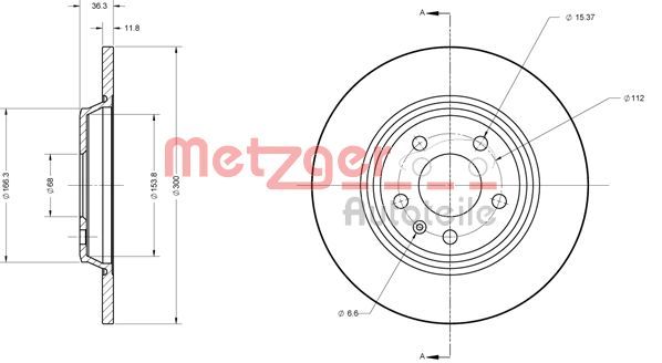 METZGER AUTOTEILE 6110125 Brake Disc
