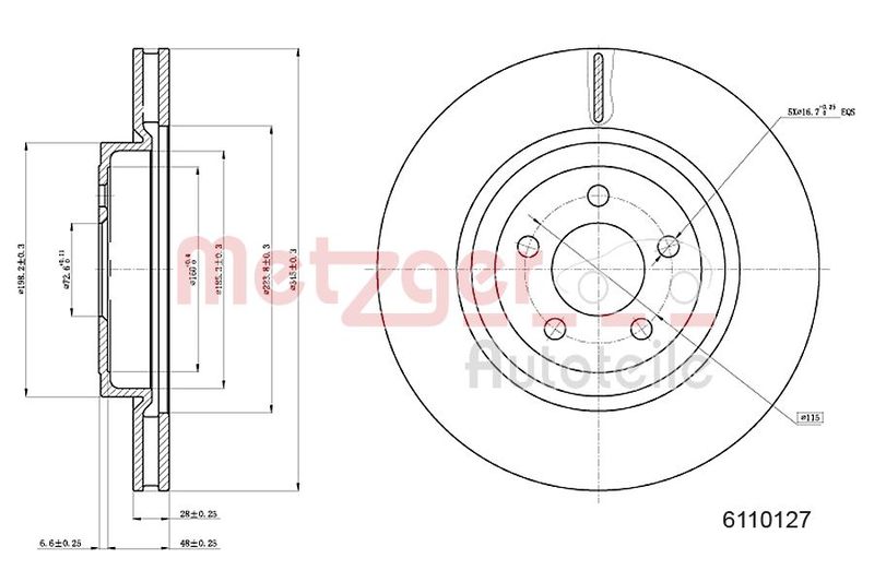 METZGER AUTOTEILE 6110127 Brake Disc