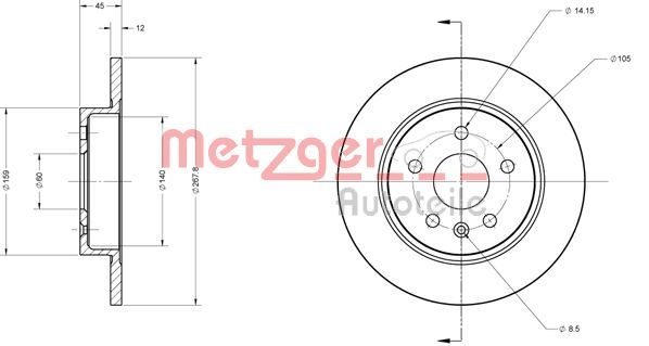 METZGER AUTOTEILE 6110130 Brake Disc