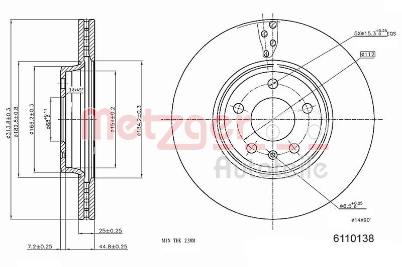 METZGER AUTOTEILE 6110138 Brake Disc