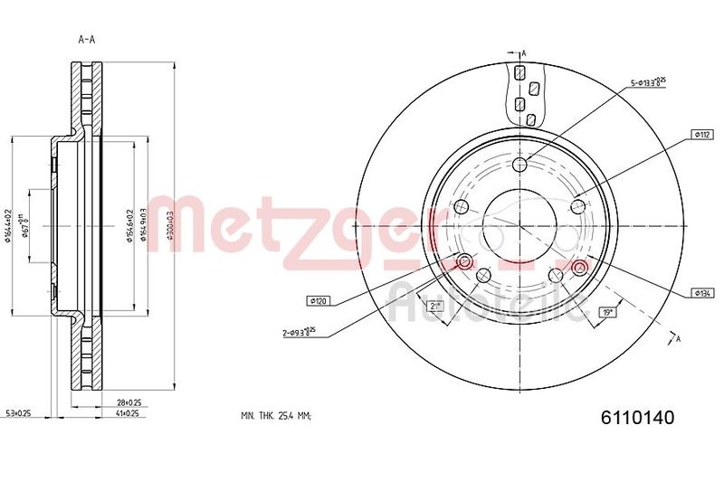 METZGER AUTOTEILE 6110140 Brake Disc