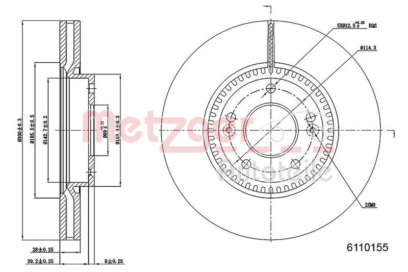 METZGER AUTOTEILE 6110155 Brake Disc