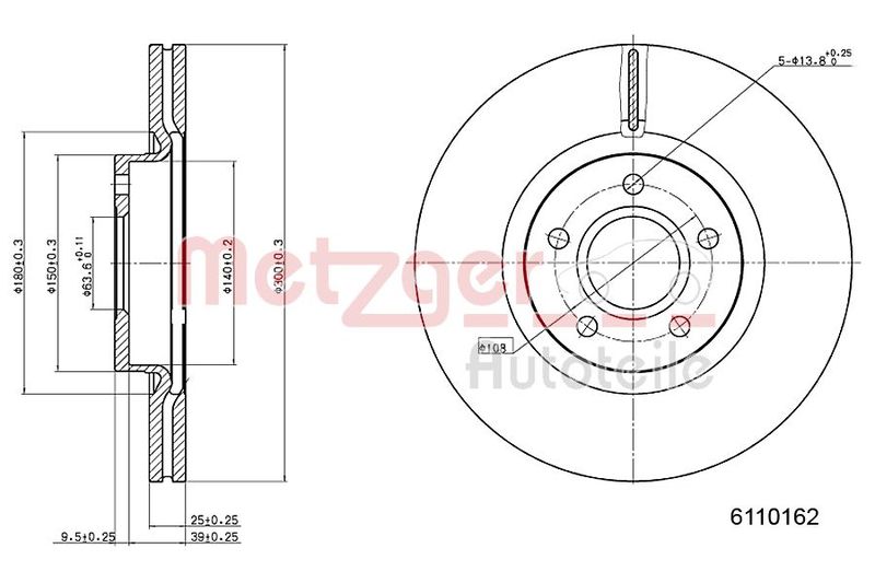METZGER AUTOTEILE 6110162 Brake Disc