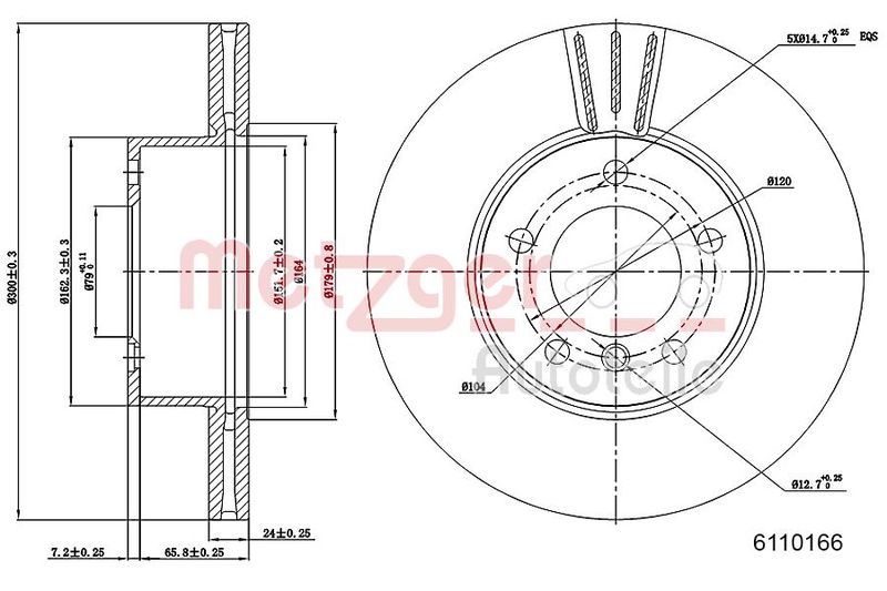 METZGER AUTOTEILE 6110166 Brake Disc