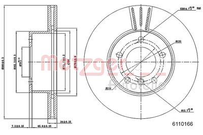 Brake Disc METZGER AUTOTEILE 6110166
