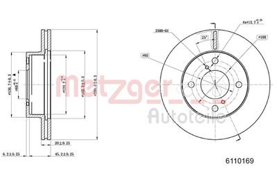 Brake Disc METZGER AUTOTEILE 6110169