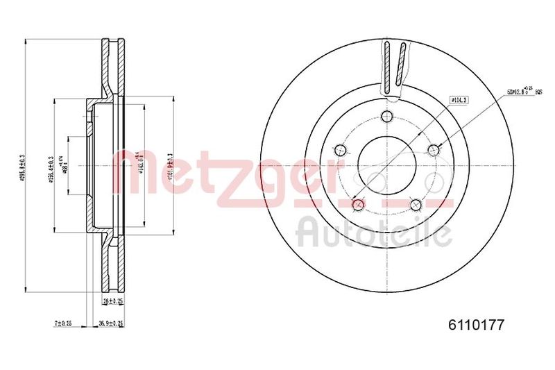 METZGER AUTOTEILE 6110177 Brake Disc