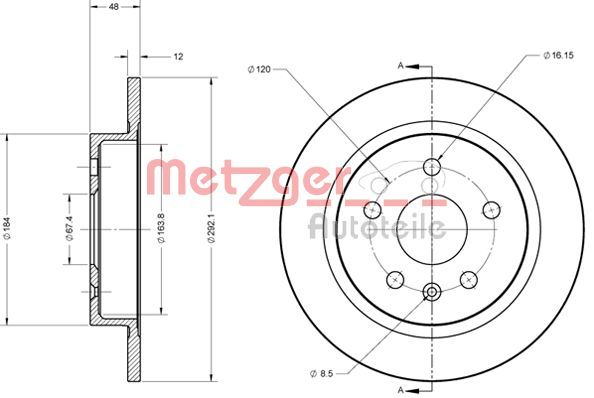 METZGER AUTOTEILE 6110188 Brake Disc