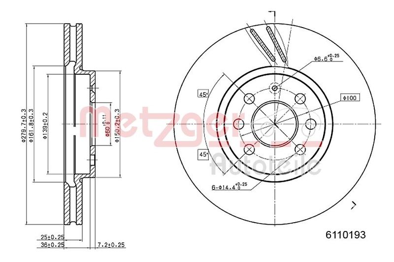 METZGER AUTOTEILE 6110193 Brake Disc