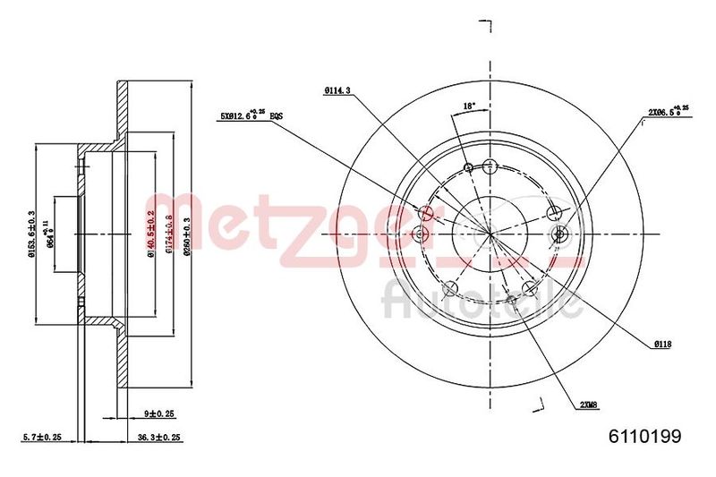 METZGER AUTOTEILE 6110199 Brake Disc
