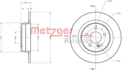 Brake Disc METZGER AUTOTEILE 6110209