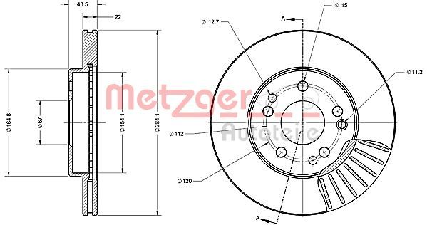METZGER AUTOTEILE 6110223 Brake Disc