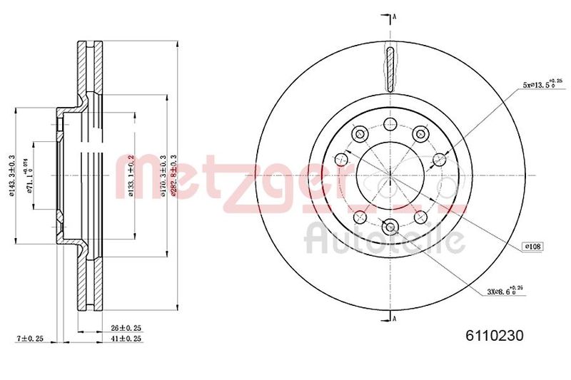 METZGER AUTOTEILE 6110230 Brake Disc