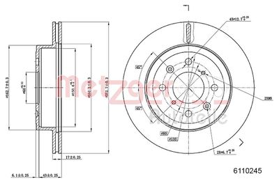 Brake Disc METZGER AUTOTEILE 6110245