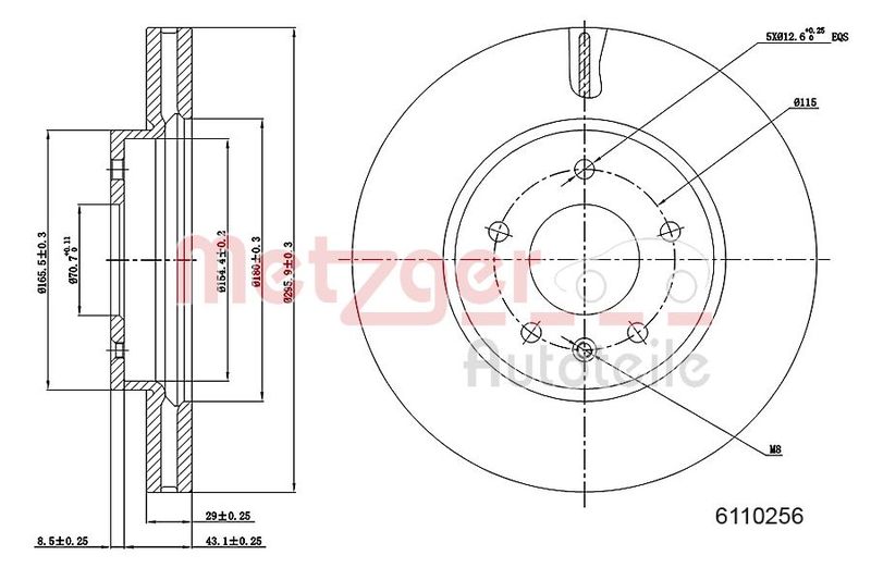 METZGER AUTOTEILE 6110256 Brake Disc
