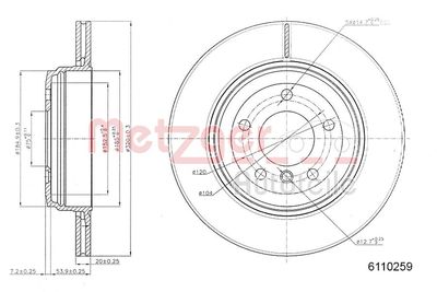 Brake Disc METZGER AUTOTEILE 6110259