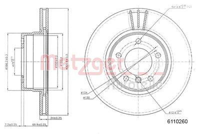 Brake Disc METZGER AUTOTEILE 6110260