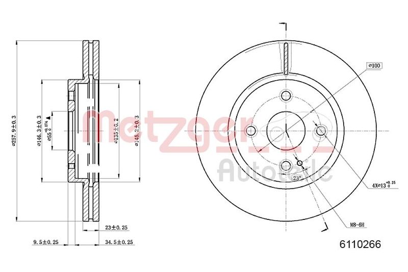 METZGER AUTOTEILE 6110266 Brake Disc
