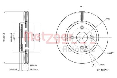 Brake Disc METZGER AUTOTEILE 6110266