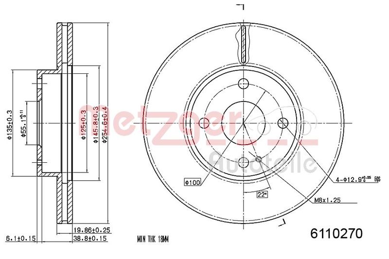METZGER AUTOTEILE 6110270 Brake Disc