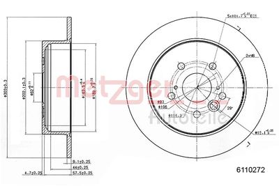 Brake Disc METZGER AUTOTEILE 6110272