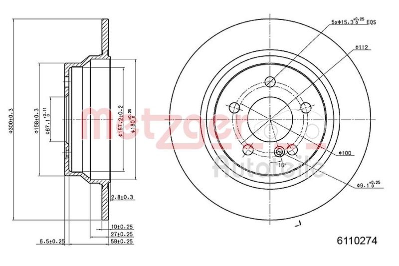 METZGER AUTOTEILE 6110274 Brake Disc