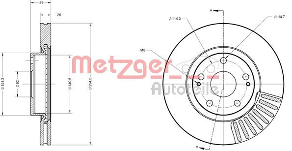 METZGER AUTOTEILE 6110276 Brake Disc