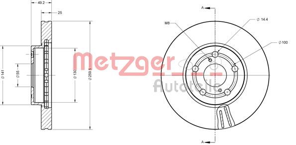 METZGER AUTOTEILE 6110280 Brake Disc