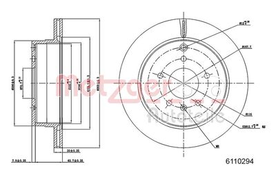 Brake Disc METZGER AUTOTEILE 6110294