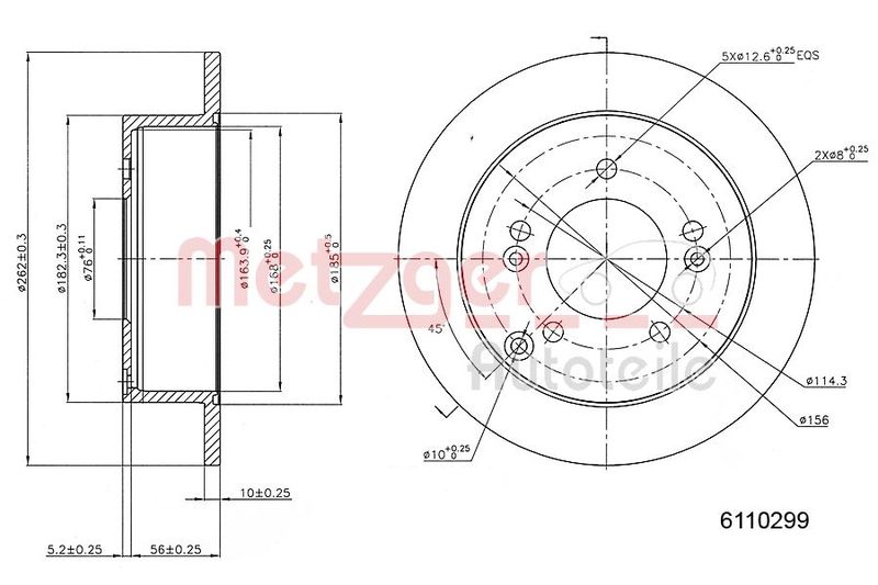 METZGER AUTOTEILE 6110299 Brake Disc